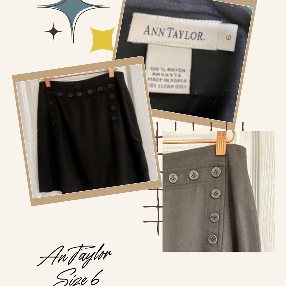 Ann Taylor Black Skirt Size 6